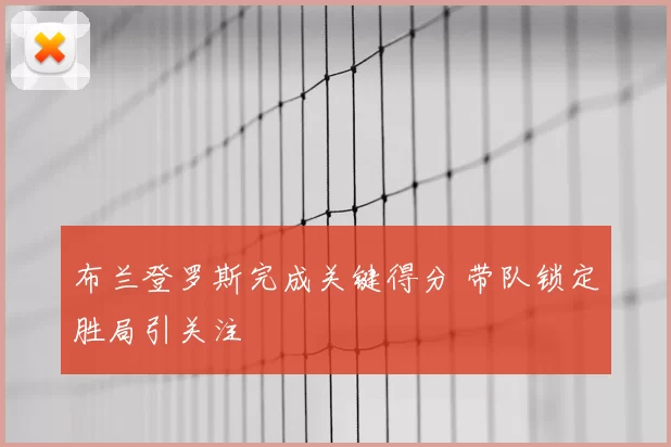 布兰登罗斯完成关键得分 带队锁定胜局引关注